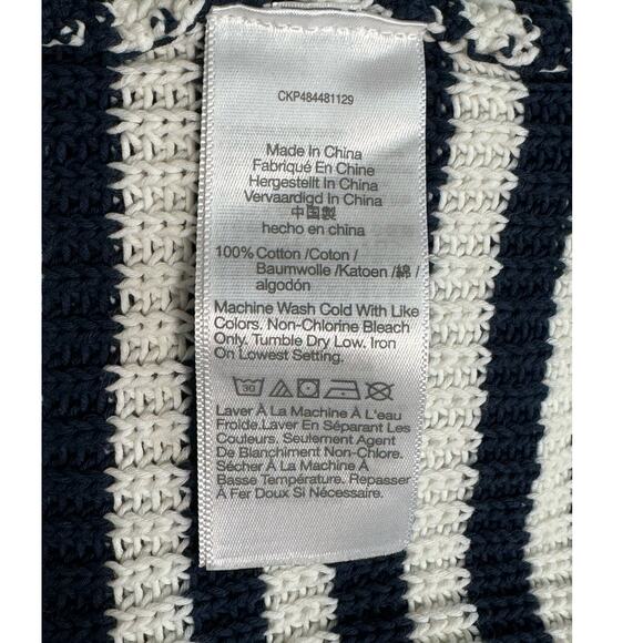 NWT Madewell Ribbed Half-Zip Sweater in Navy Stripe Size L‎ - Picture 8 of 14